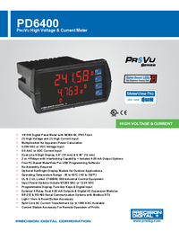 Thumbnail of document Data Sheet - PD6400 ProVu High Voltage & Current Digital Panel Meter